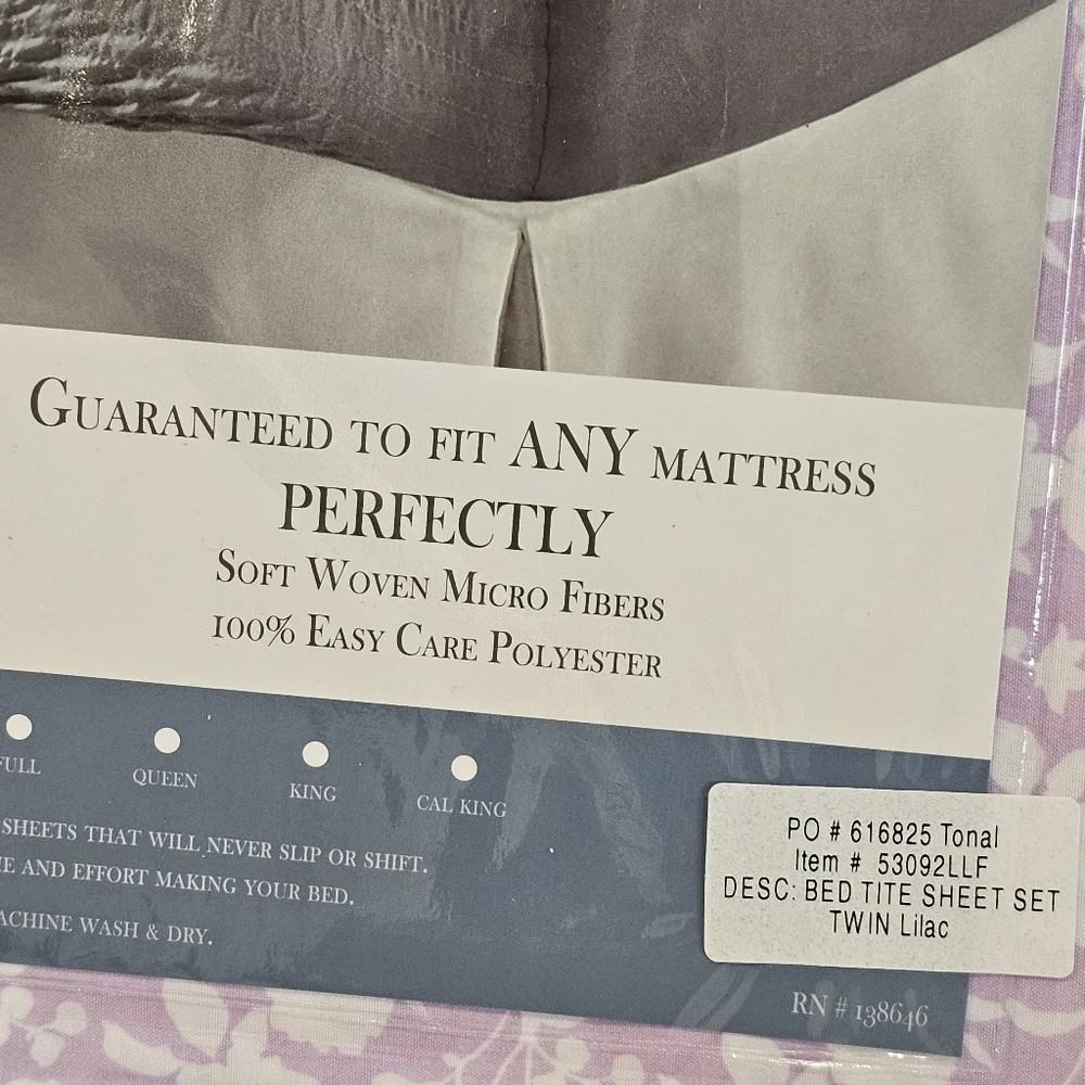 Bedtite Absolutely Fitting Twin Lilac Sheet Set